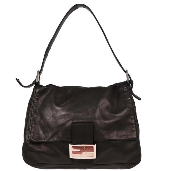 Fendi Black Lambskin Baguette Mamma Handbag - Picture 1 of 10